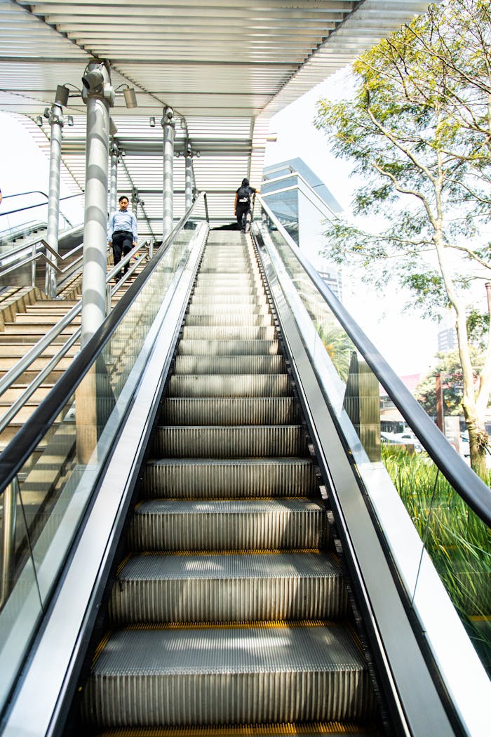 Steps of Outdoor Escalator